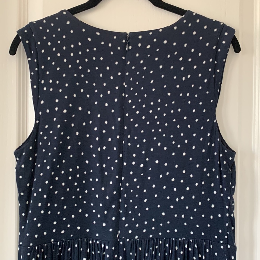 NWT LOFT Black/White Polka Dot Print Cap Sleeves Dress Size M - Picture 9 of 16